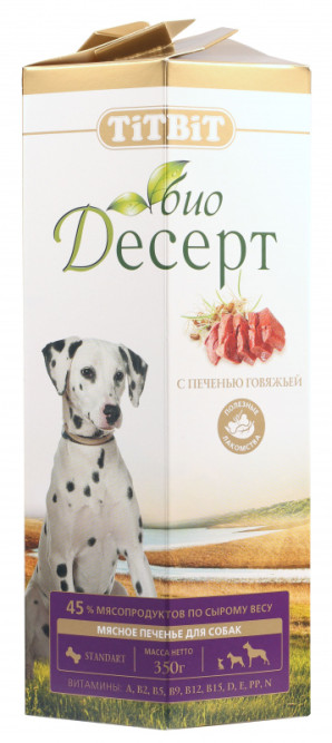 TiTBiT лакомство для собак печенье с печенью стандарт - 350 г