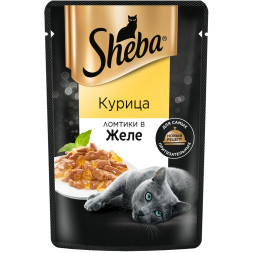 Sheba влажный корм для кошек ломтики с курицей, в желе, в паучах - 75 г х 28 шт