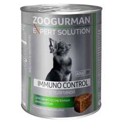 Зоогурман Expert Solution Immuno Control влажный корм для взрослых собак всех пород при ослабленном иммунитете с телятиной, консервы - 350 г х 6 шт