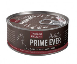 Prime Ever Holistic консервы для кошек Тунец с говядиной в желе влажный - 80 г х 24 шт