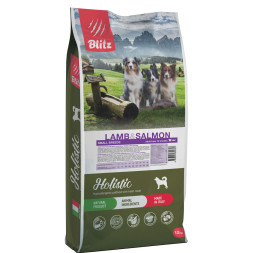 Blitz сухой корм для собак мелких пород с ягненком и лососем - 12 кг