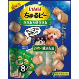 Inaba Churu Bee лакомство для собак трубочки для здоровья ЖКТ с куриным филе - 10 г х 8 шт