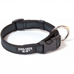 Julius-K9 ошейник для собак Color &amp; Gray, 27-42 см/2 см, черно-серый