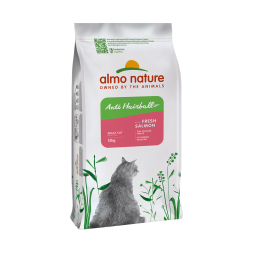 Almo Nature Hairball Fresh Salmon сухой корм для взрослых кошек, для выведения комков шерсти, со свежим лососем - 12 кг