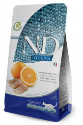 Farmina N&amp;D Ocean Cat Herring And Orange Adult сухой беззерновой корм для взрослых кошек с сельдью и апельсином - 10 кг