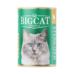 Зоогурман Big Cat Sterilized влажный корм для взрослых стерилизованных кошек с курицей и индейкой, кусочки в желе, в консервах - 350 г х 6 шт
