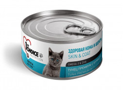 1st Choice Skin &amp; Coat влажный корм для котят для кожи и шерсти с тунцом и курицей в консервах - 85 г