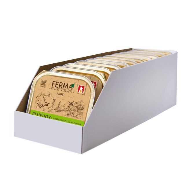 Зоогурман Ferma влажный корм для взрослых собак, с ягненком, индейкой и розмарином - 150 г х 11 шт