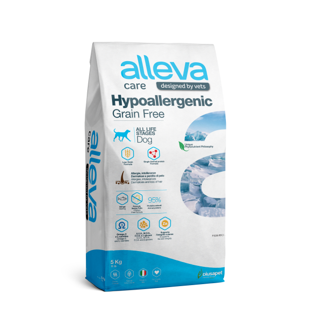 Alleva Care Dog Hypoallergenic Grain Free сухой беззерновой корм для взрослых собак при аллергии - 5 кг