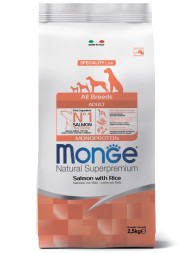 Monge Dog Speciality Adult Salmon сухой корм для взрослых собак всех пород с лососем и рисом 2,5 кг