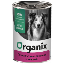 Organiх консервы для собак с уткой, с печенью и тыквой - 400 г х 6 шт