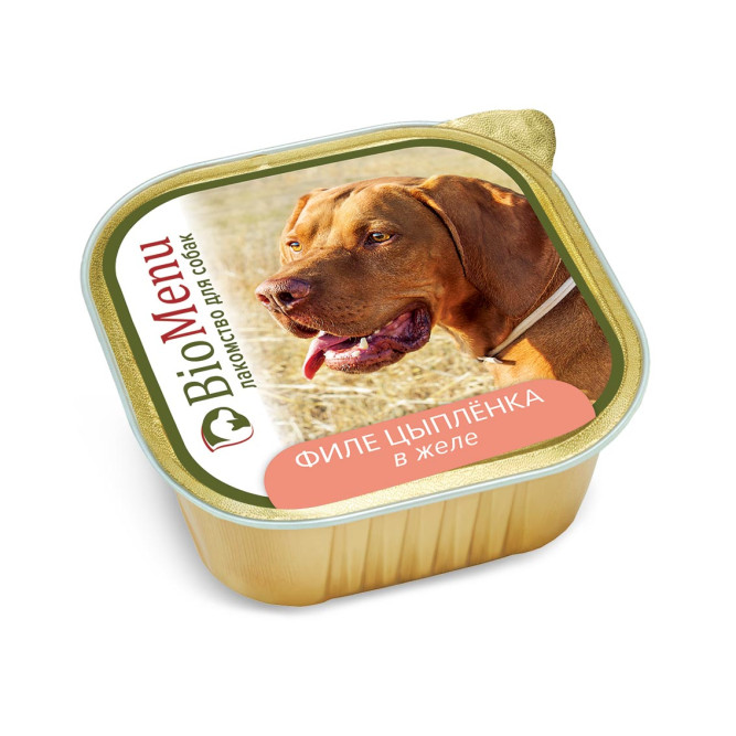 BioMenu Лакомство влажный корм для взрослых собак, филе цыпленка в желе, в ламистерах  - 300 г х 10 шт