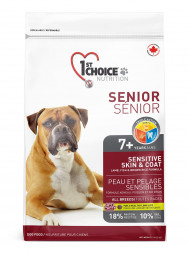 1st Choice Senior Sensitive Skin &amp; Coat сухой корм для пожилых собак с чувствительной кожей и для шерсти с ягненком, рыбой и рисом - 2,72 кг