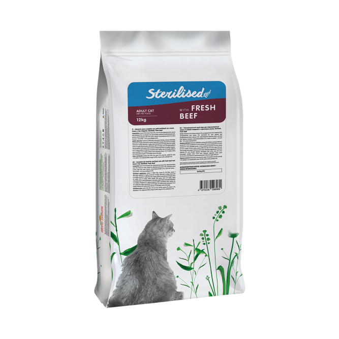 Almo Nature Sterilised Fresh Beef сухой корм для взрослых стерилизованных кошек со cвежей говядиной и коричневым рисом - 12 кг