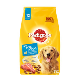 Pedigree сухой корм для взрослых собак всех пород с говядиной - 2,2 кг