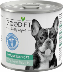 Zoodiet Immune Support Chicken Hearts влажный корм для взрослых собак, для поддержания иммунитета, с куриными сердечками, в консервах - 240 г х 12 шт