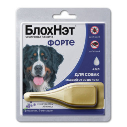 БлохНэт Форте капли от блох и клещей для собак весом 30-40 кг - 4 мл