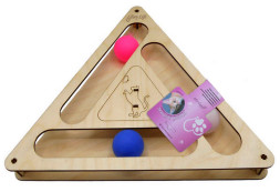 Glory Life игровой комплекс для кошек Треугольник с шариками, 32х28х3,6 см