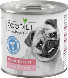 Zoodiet Immune Support Turkey Hearts влажный корм для взрослых собак, для поддержания иммунитета, с индюшиными сердечками, в консервах - 240 г х 12 шт