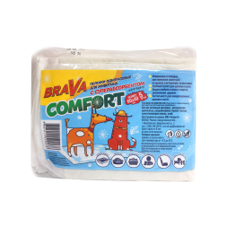 Brava Comfort пеленки впитывающие одноразовые для животных с суперабсорбентом, 60х40 см - 5 шт