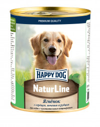 Happy Dog Natur Line консервы для взрослых собак с чувствительным пищеварением с ягненком, сердцем, печенью и рубцом - 970 гр х 12 шт