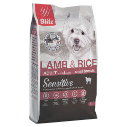 Blitz Sensitive Adult Small Breeds Lamb &amp; Rice сухой корм для взрослых собак мелких пород, с ягненком и рисом - 7 кг