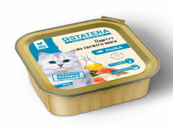 Statera полнорационный влажный корм для взрослых кошек мясной паштет с рыбой, в ламистерах - 100 г х 16 шт