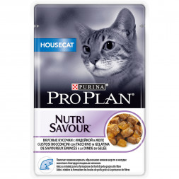 Pro Plan Adult Housecat влажный корм для взрослых кошек, проживающих в помещении, с индейкой в желе - 85 г