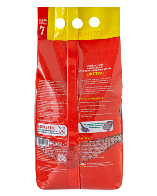 Сибирская Кошка "Экстра" впитывающий наполнитель для длинношерстных кошек - 7 л (3 кг)