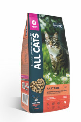 ALL CATS сухой корм для взрослых кошек с говядиной и овощами - 2,4 кг