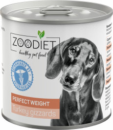 Zoodiet Perfect Weight Turkey Gizzards влажный корм для взрослых собак, для поддержания здорового веса, с индюшиными желудочками, в консервах - 240 г х 12 шт