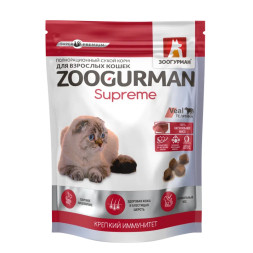Зоогурман Supreme сухой корм для взрослых кошек с телятиной - 350 г