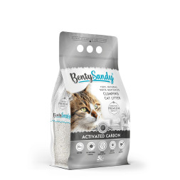 BentySandy Activated Carbon наполнитель для кошачьего туалета комкующийся, глиняный, с активированным углем - 4,35 кг (5 л)