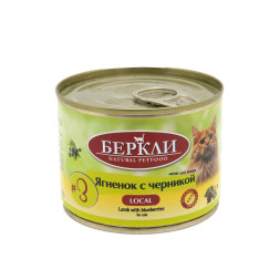 Беркли №3 влажный корм для взрослых кошек и котят, ягненок с черникой - 200 г x 6 шт