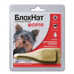 БлохНэт Форте капли от блох и клещей для собак весом до 5 кг - 0,5 мл