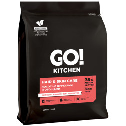 Go' Kitchen SKIN+COAT Care Grain Free сухой беззерновой корм для котят и кошек, с лососем - 7,26 кг