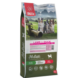 Blitz сухой корм для собак всех пород с ягненком и уткой - 12 кг