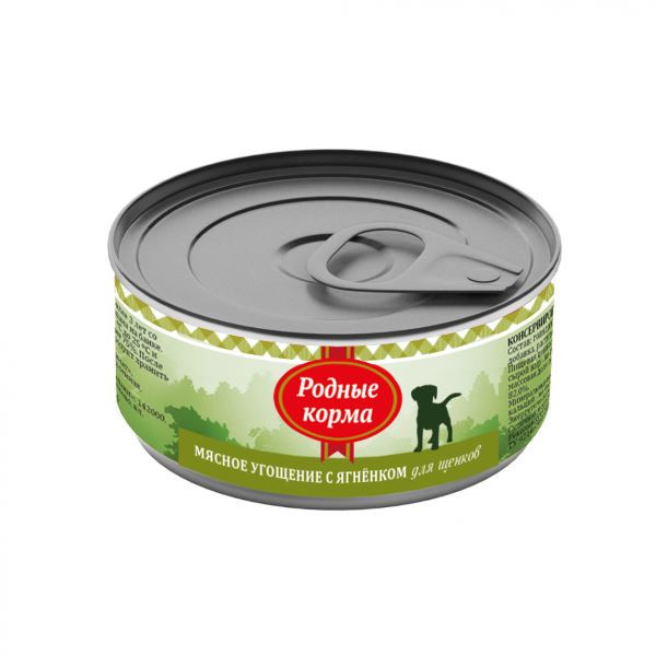 Родные корма Мясное угощение с Ягненком консервы для щенков - 100 г х 12 шт