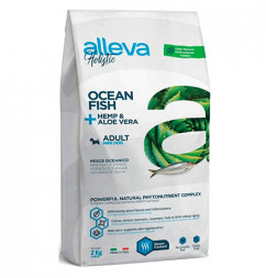 Alleva Holistic Adult Ocean Fish Mini сухой корм для взрослых собак с океанической рыбой, коноплей и алое вера - 2 кг