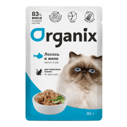 Organix паучи для взрослых кошек, с лососем, в желе - 85 г х 25 шт