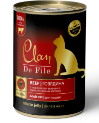 Консервы Clan De File для кошек с говядиной - 340 г 12 шт