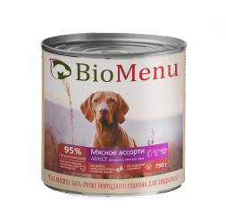 BioMenu влажный корм для взрослых собак Мясное ассорти, в консервах  - 750 г х 12 шт