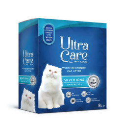 Ultra Care Silver Ions Sensitive гипоаллергенный комкующийся наполнитель для кошачьего туалета с ионами серебра - 8 л (7 кг)