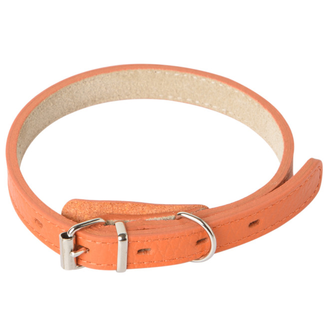 Mr.Kranch ошейник для собак, из натуральной кожи, прямой, 20-25 см, оранжевый
