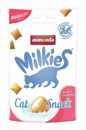 Animonda Milkies Wellness хрустящие подушечки для взрослых кошек для поддержания красоты и здоровья шерсти - 30 г