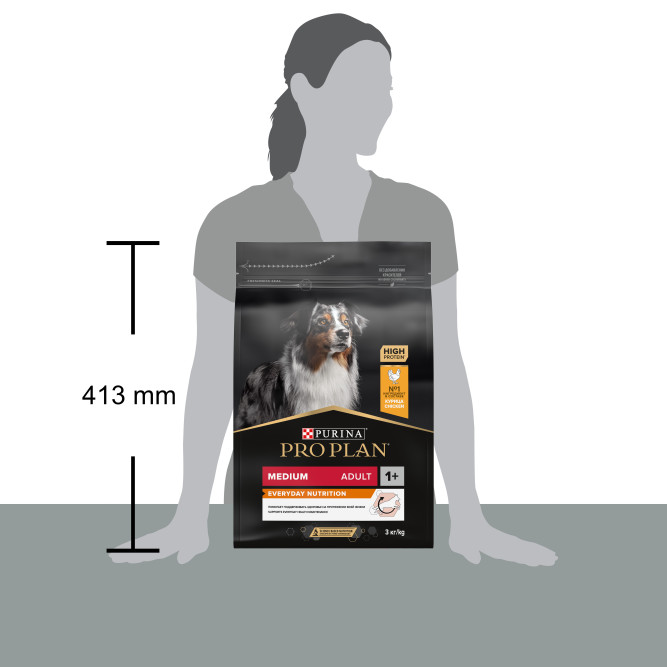 Pro Plan Adult Everyday Nutrition сухой корм для взрослых собак средних пород, с курицей - 3 кг