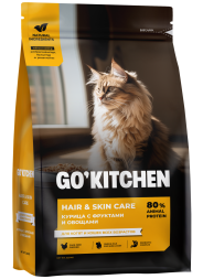 Go' Kitchen Hair & Skin Care сухой корм для котят и кошек, с курицей, фруктами и овощами - 3,63 кг