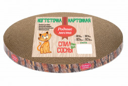 Родные Места Пень сосновый когтеточка из гофрокартона с пропиткой кошачьей мятой большая, 40х2,5 см