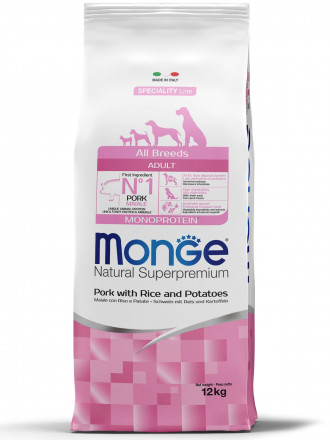 Monge Dog Speciality сухой корм для взрослых собак всех пород свинина с рисом и картофелем 12 кг