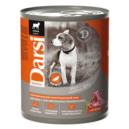 Darsi консервы для собак с чувствительным пищеварением с ягненком паштет - 850 г х 6 шт